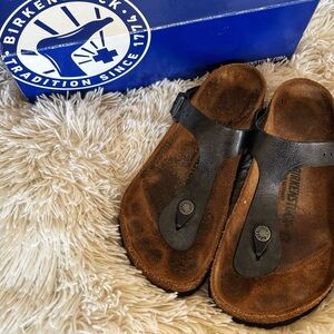 Birkenstock Brown and Black Sandals